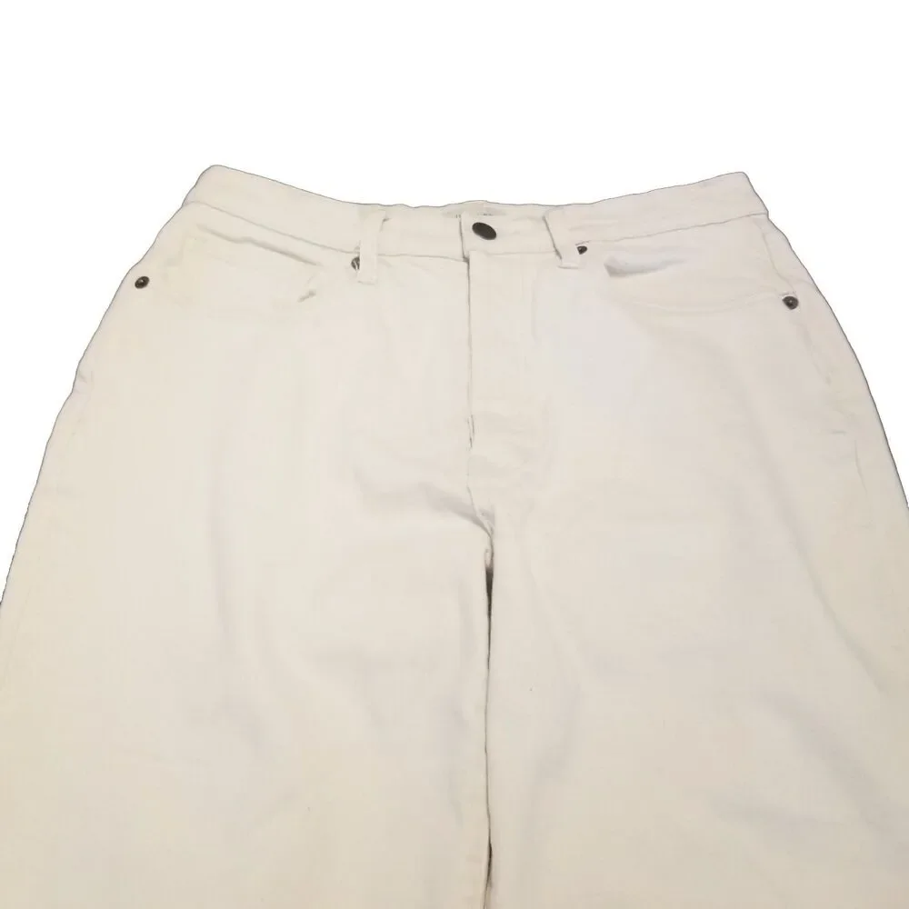 Oliver Logan Mulberry Straight Jeans Women's Size 29 Ivory Button Fly (29x26.5)
